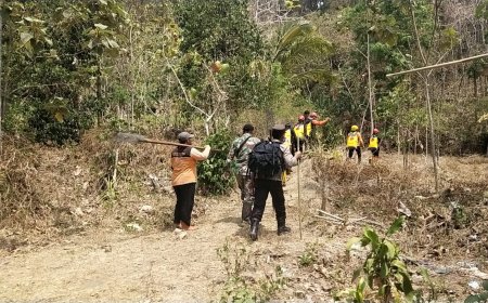 Polres Ngawi dan Tim Gabungan Jinakan Api di Gunung Botak, Medan Berat Jadi Tantangan